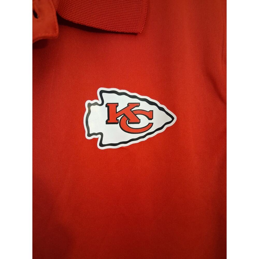 Kansas City Chiefs Golf Polo Shirt Mens M Red Short Sleeve NFL Team Apparel NWT - Picture 2 of 6